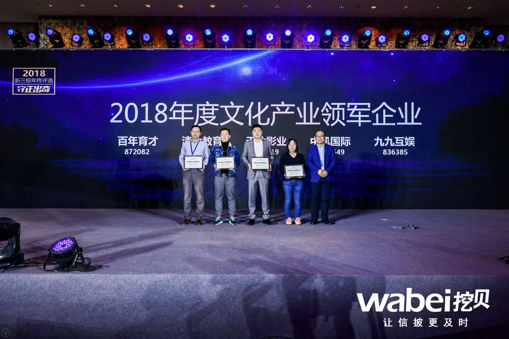 百年育才荣获挖贝“2018年度文化产业领军企业”奖项